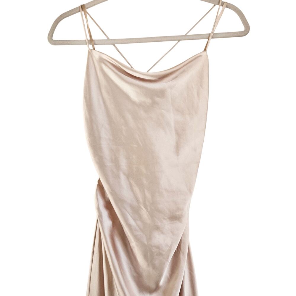 NWT Sachin & Babi Winter‎ Slip Dress in Gold Size 8 Satin Tie Back - Picture 9 of 14
